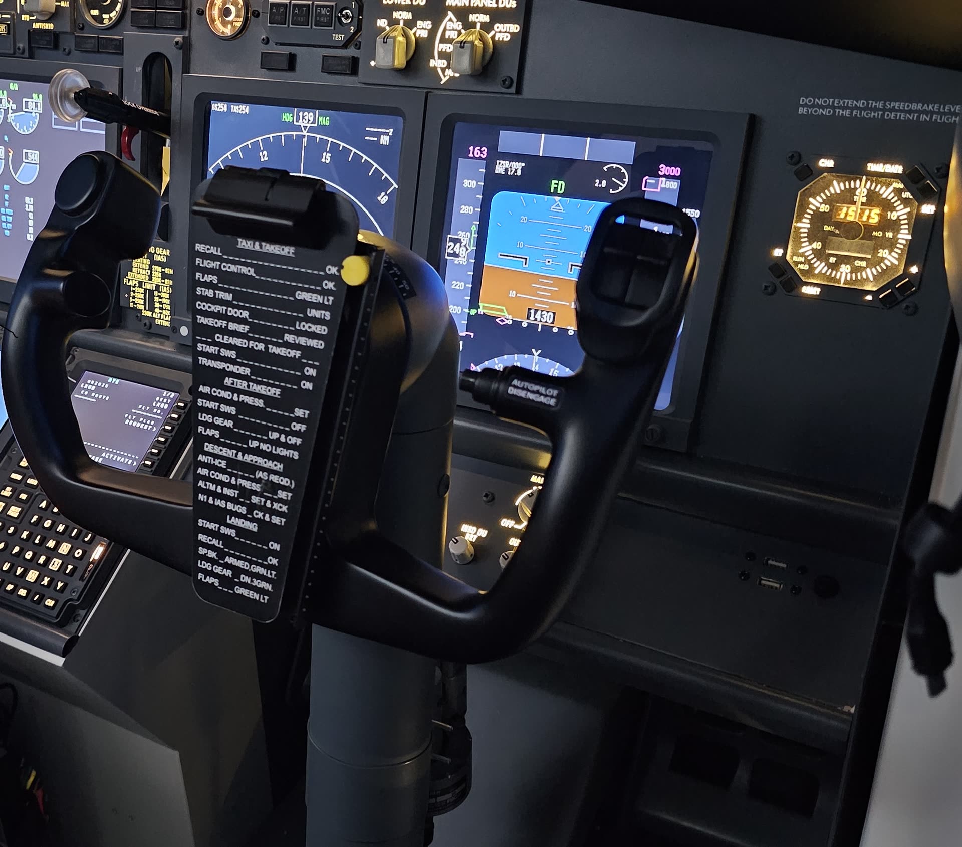 Captain and first-officer control columns